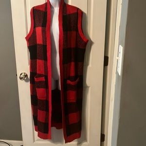 Sleeveless Long Cardigan Sz M